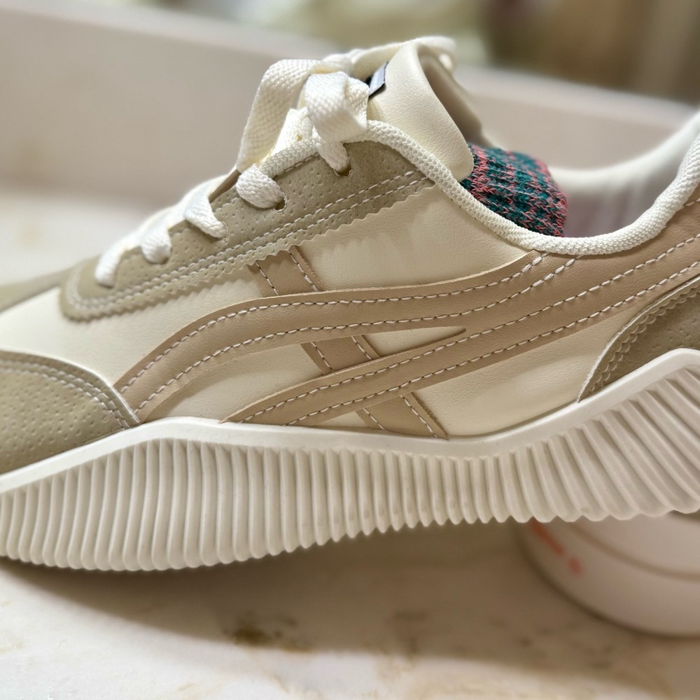 Women's Beige and White Sneakers
